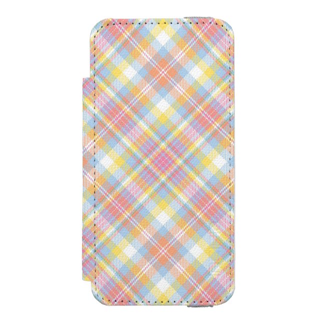 Pastel Stripe Plaid Incipio iPhone Wallet Case (Folio Front)