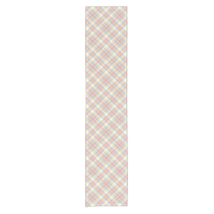 Pastel Stripe Plaid Short Table Runner