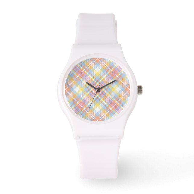 Pastel Stripe Plaid Watch (Front)