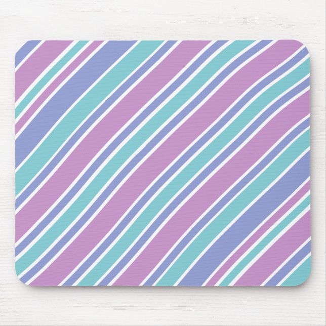 Pastel Striped Pattern Mouse Pad (Front)