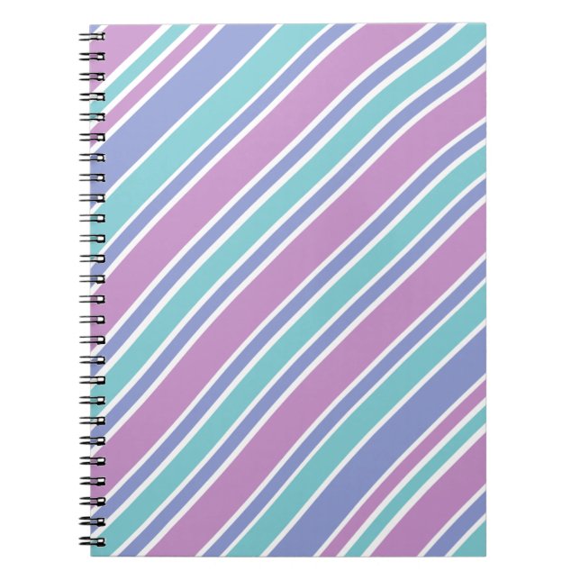 Pastel Striped Pattern Notebook (Front)