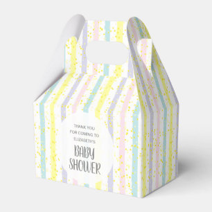 Pastel Stripes Baby Shower Favor Box