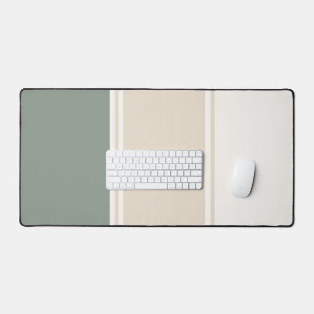 Pastel Stripes – Calm Neutral Workspace Design Desk Mat (Keyboard & Mouse)