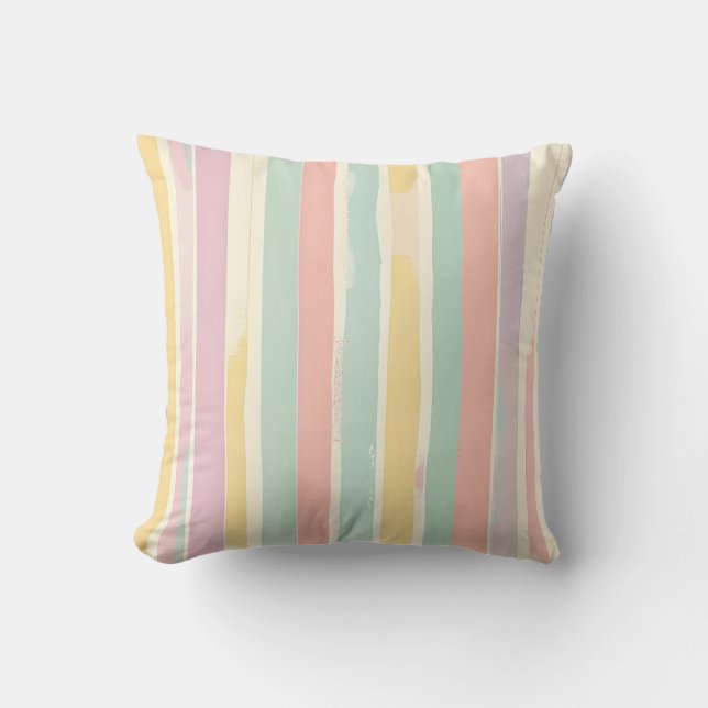 Pastel Stripes Harmony Throw Pillow (Front)