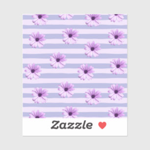 Pastel stripes pattern with Daisies