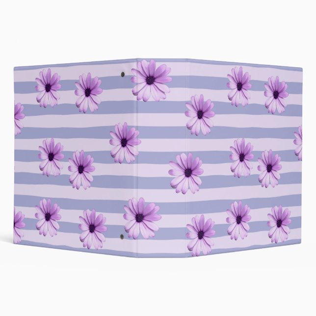 Pastel stripes pattern with Daisies Binder (Background)