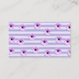 Pastel stripes pattern with Daisies Calling Card