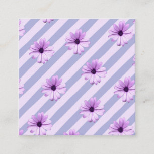 Pastel stripes pattern with Daisies Calling Card