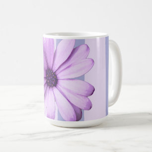 Pastel stripes pattern with Daisies Coffee Mug