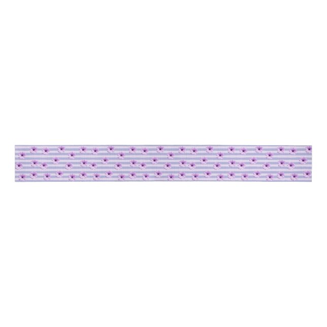 Pastel stripes pattern with Daisies Grosgrain Ribbon (Front)