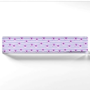 Pastel stripes pattern with Daisies Nameplate