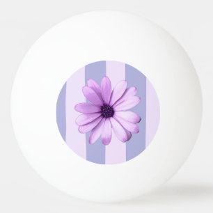 Pastel stripes pattern with Daisies Ping Pong Ball