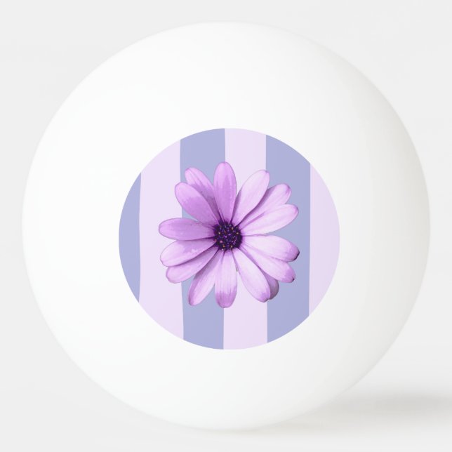 Pastel stripes pattern with Daisies Ping Pong Ball (Front)