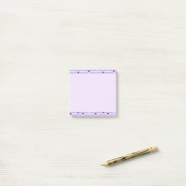 Pastel stripes pattern with Daisies Post-it Notes (On Desk)