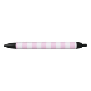 Pastel Stripes - Pink Black Ink Pen