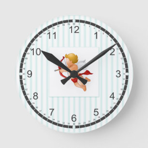 Pastel stripes wall clocks