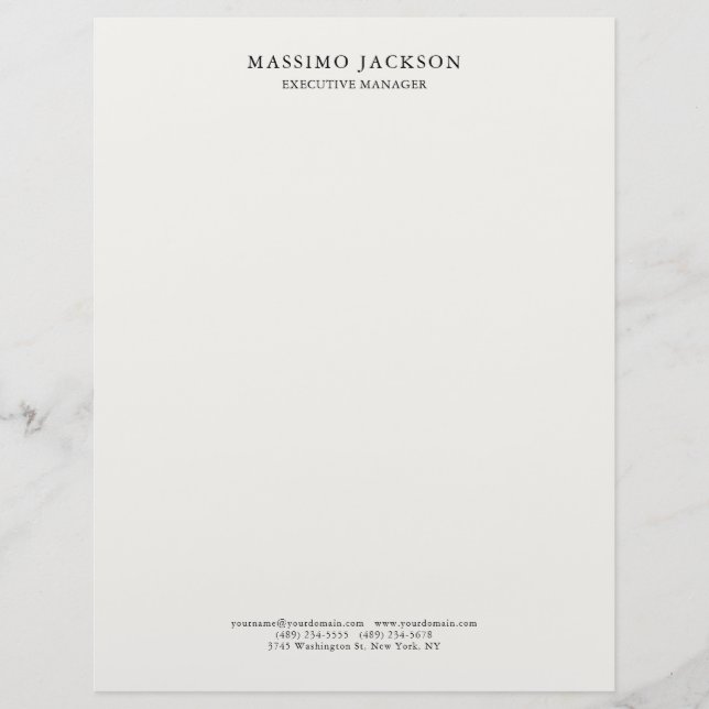 Pastel Stylish Classical Plain Simple Professional Letterhead (Front)