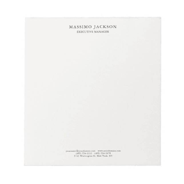 Pastel Stylish Classical Plain Simple Professional Notepad (Front)