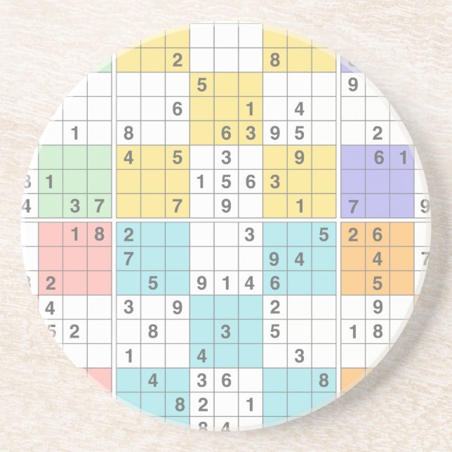 pastel sudoku coaster (Front)