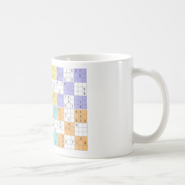 pastel sudoku coffee mug (Right)