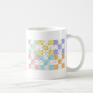 pastel sudoku coffee mug
