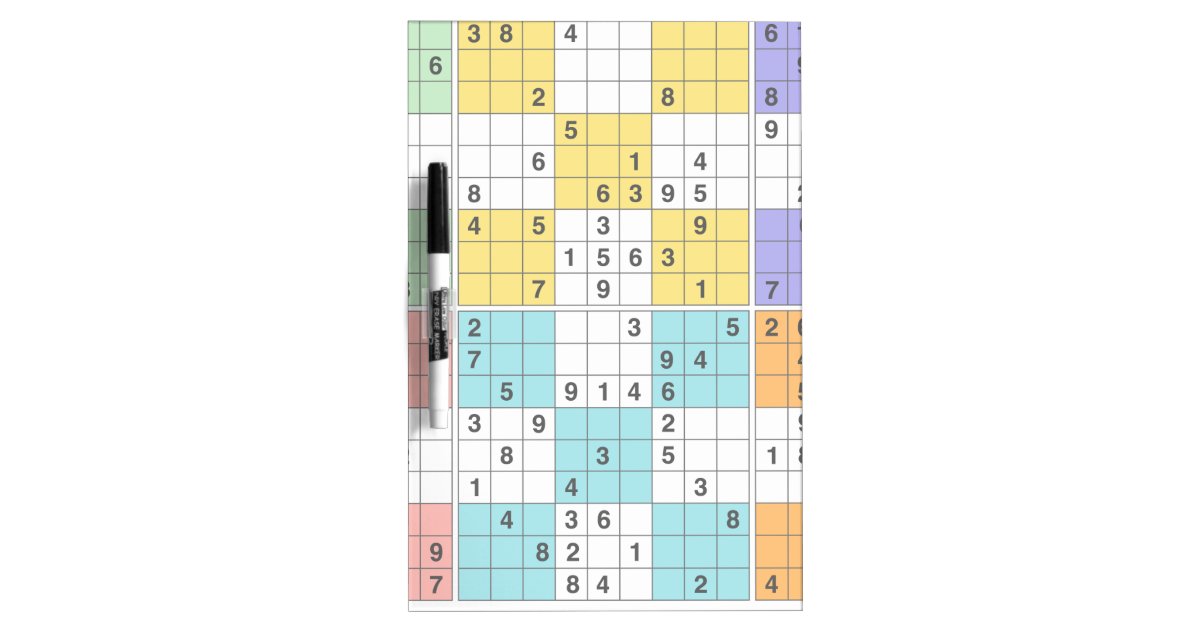 pastel sudoku dry erase board Zazzle