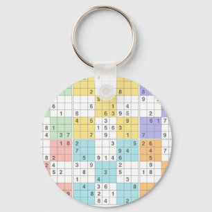 pastel sudoku keychain