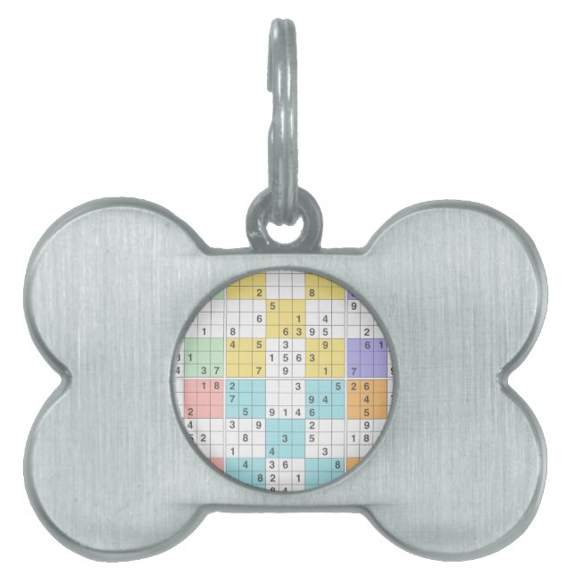pastel sudoku pet tag (Front)