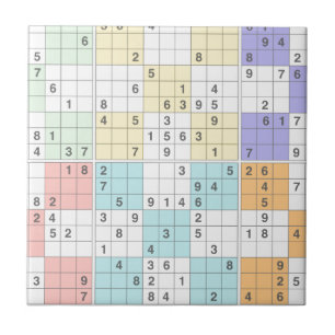 pastel sudoku tile