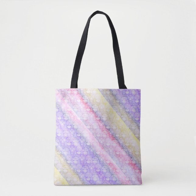 Pastel Sugar Skull Tote Bag (Front)