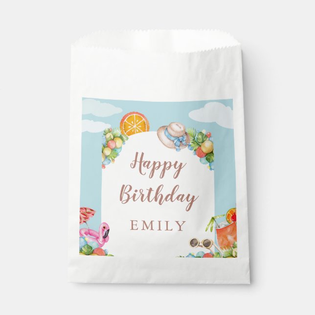 Pastel Summer Birthday Party Favour Bag (Front)