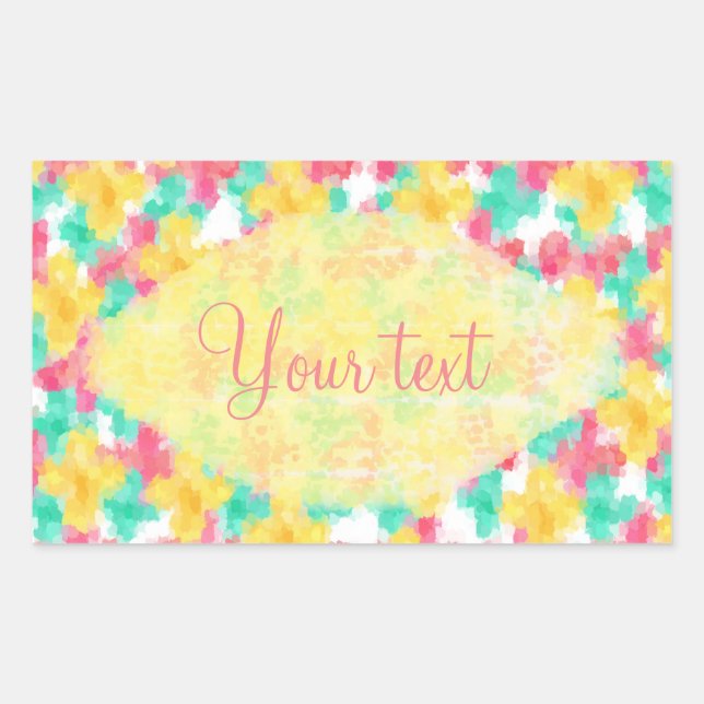 Pastel Summer Flowers Pattern Sticker (Front)