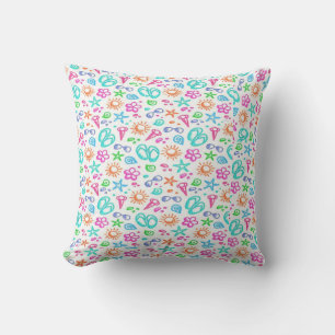 Pastel Summer Theme Throw Pillow