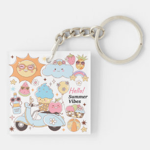 Pastel Summer Vibes Keychain