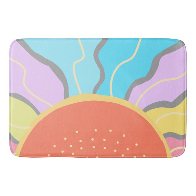 Pastel Sunrise  Bath Mat (Front)