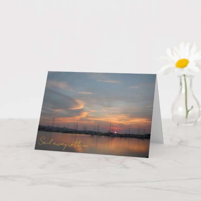 Pastel Sunset Harbor Card (Small Plant)
