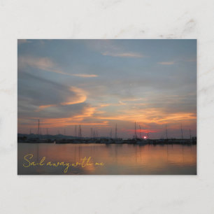 Pastel Sunset Harbor Postcard