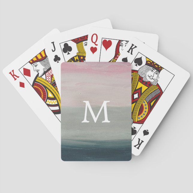 Pastel Sunset | Monogram Classic Playing Cards (Back)