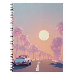 Pastel Sunset Palm Drive Notebook