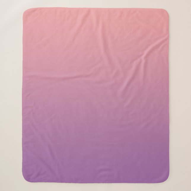 Pastel Sunset Pink Purple Ombre Gradient  Sherpa Blanket (Front)