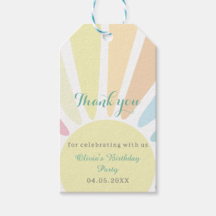 Pastel Sunshine Thank you  Birthday Party Gift Tags