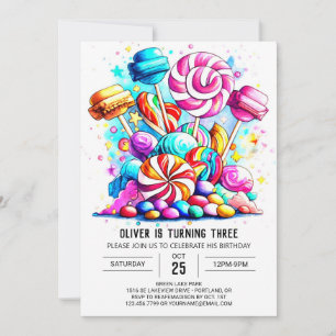  Pastel Sweet Chocolate Birthday Invitation