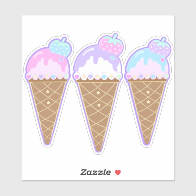Pastel Sweet Ice Cream Sticker (Sheet)