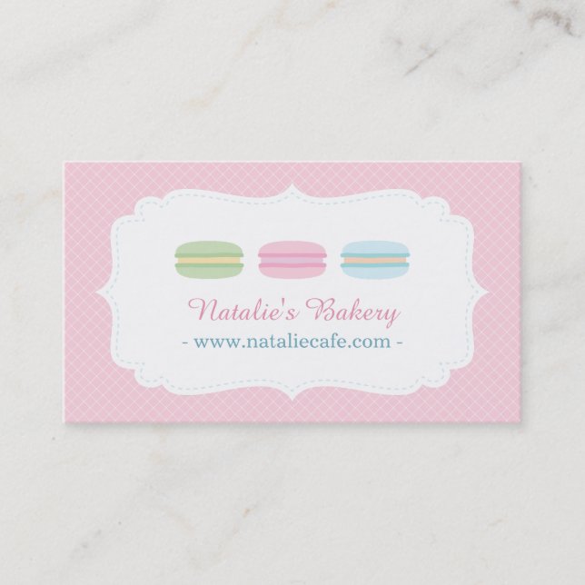 Pastel Sweet Macarons Pâtisserie Carte de visite (Devant)