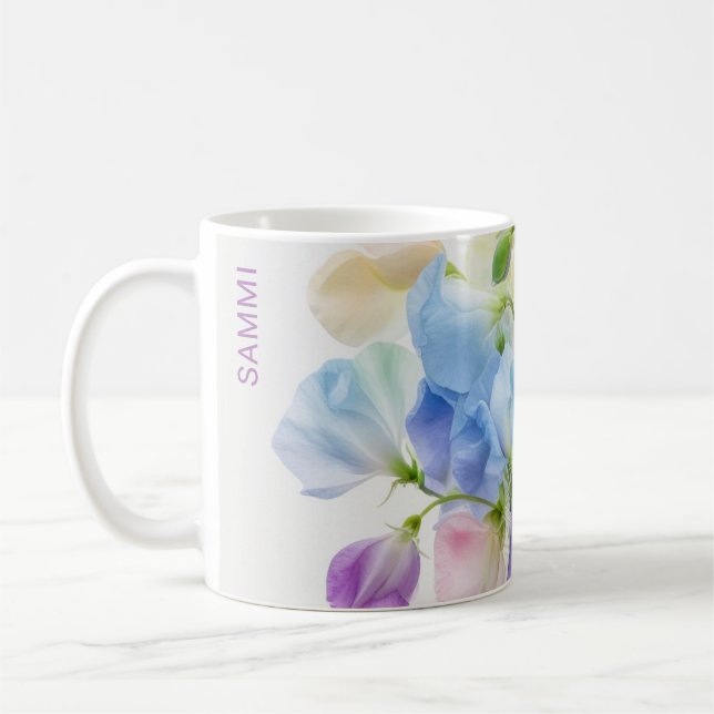 Pastel Sweet Pea Symphony Coffee Mug (Left)