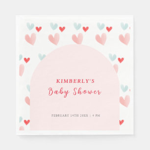 Pastel Sweetheart Arch Valentines Baby Shower Napkin