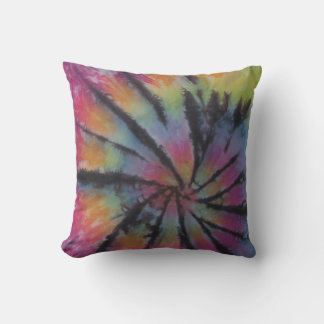 Pastel Swirl 1 Black Tie Dye American MoJo Coussin