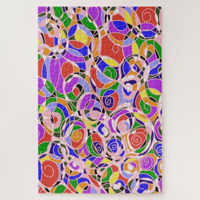 Pastel Swirling Abstract  Patterns  Jigsaw Puzzle (Vertical)