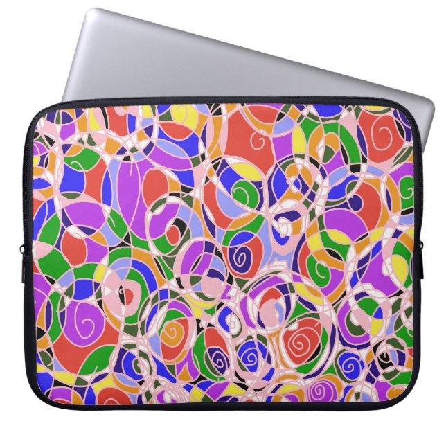 Pastel Swirling Abstract  Patterns  Laptop Sleeve (Front)