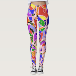 Pastel Swirling Abstract  Patterns  Leggings